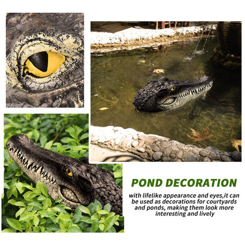 Xxzhiho durable alligator head decoy resists weather for year-round use.