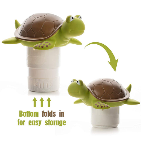 XY-WQ collapsible chlorine floater folds away easily for compact storage.