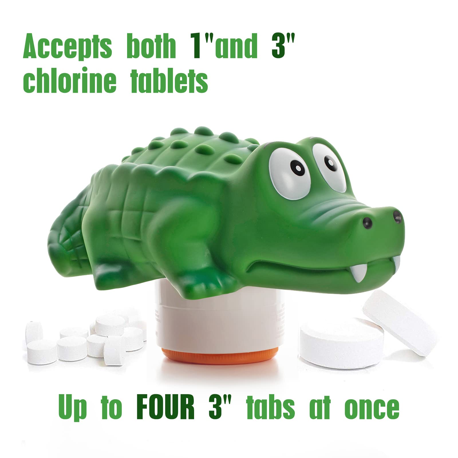 XY-WQ chlorine floater large capacity holds up to four tablets.