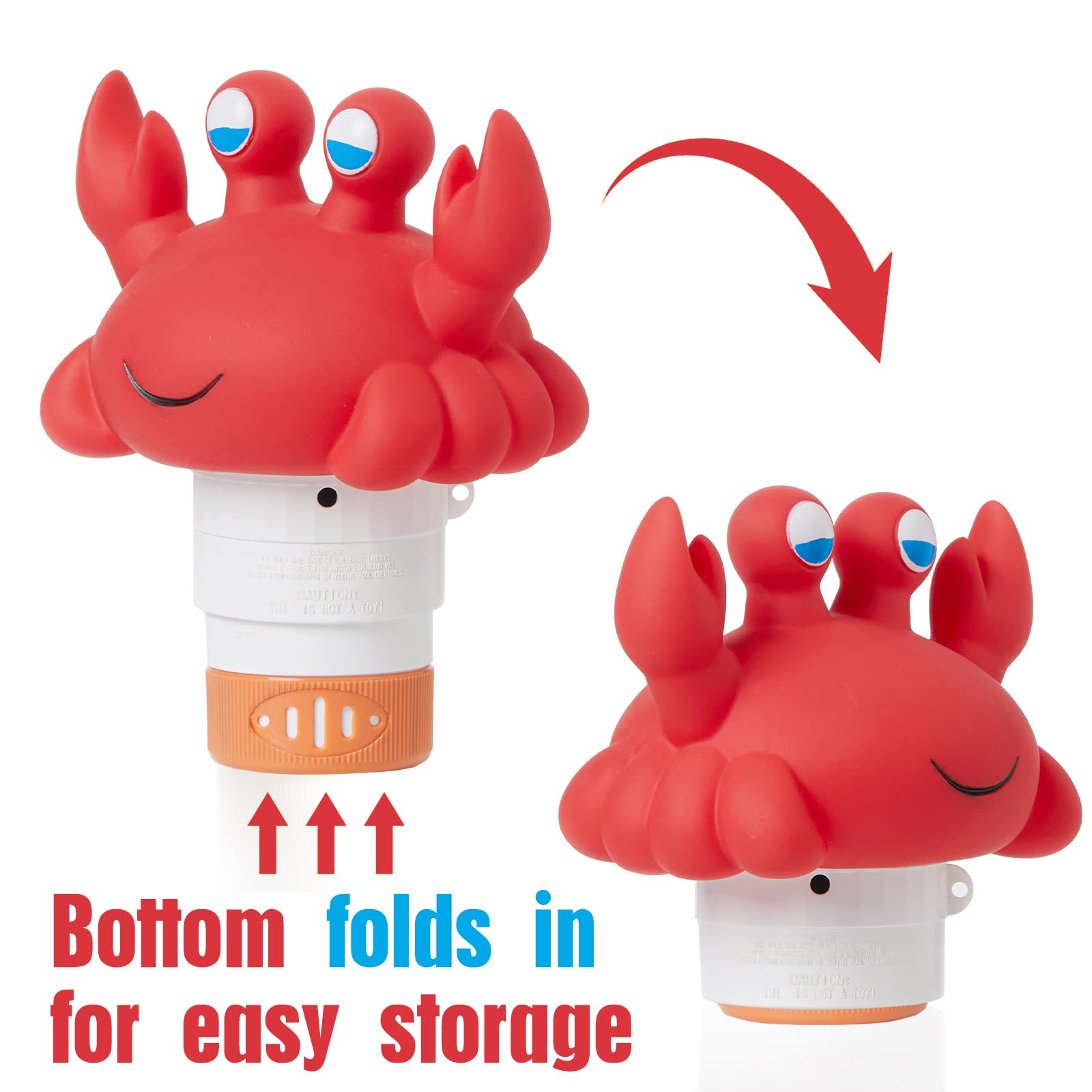 Twist ring on the floater lets you adjust chlorine flow for steady dosing.