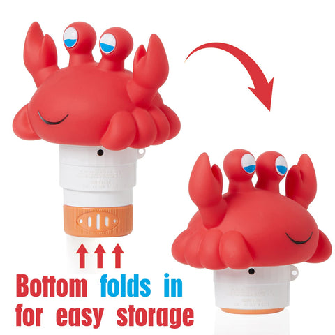 Twist ring on the floater lets you adjust chlorine flow for steady dosing.