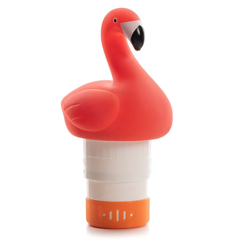 XY-WQ flamingo top brightens pool area and serves as a playful dispenser.