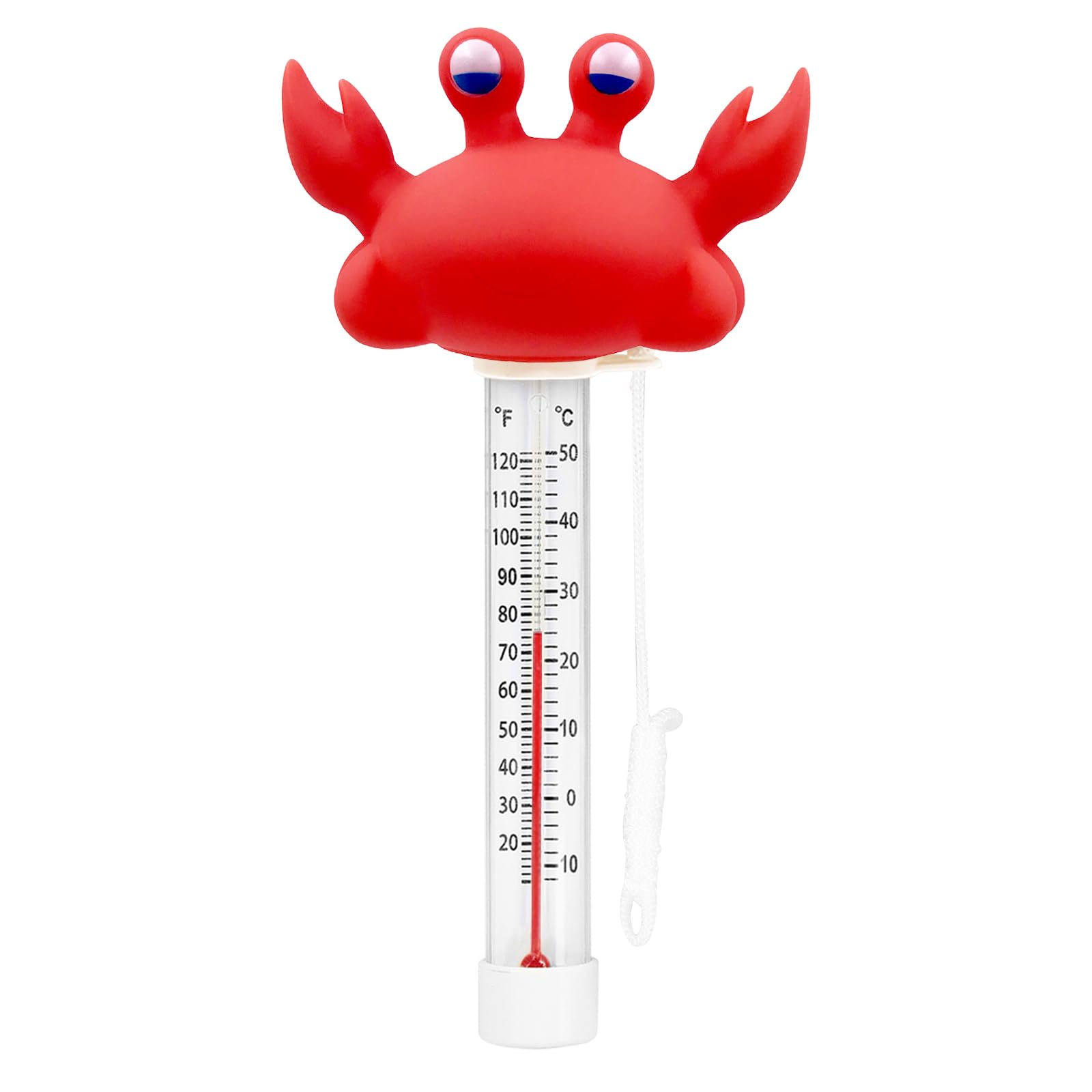 XY-WQ Floating Pool Thermometer crab front view for easy temperature checks across the pool