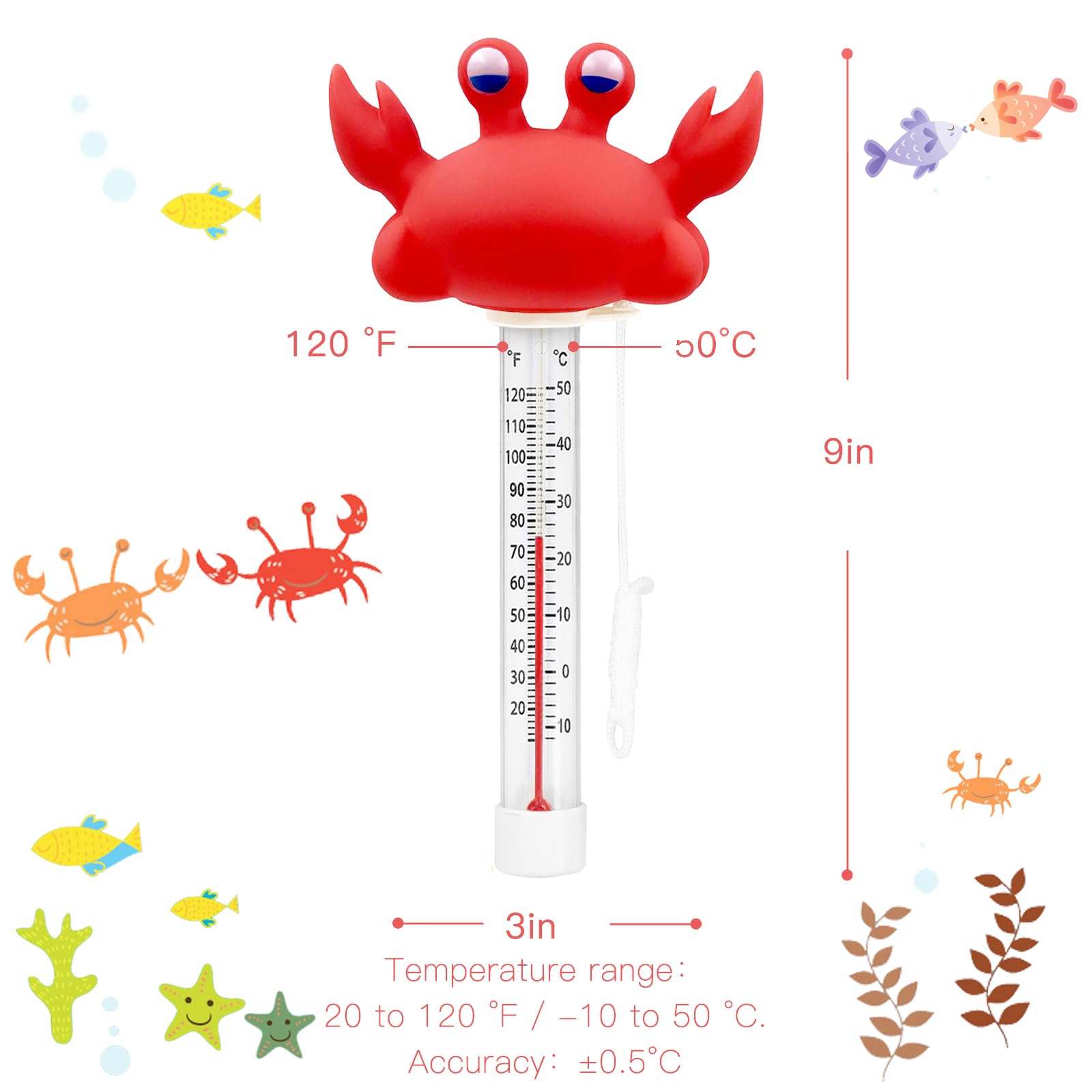 XY-WQ thermometer with rope tether to prevent loss during use