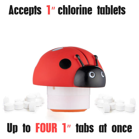 XY-WQ Ladybug floater collapsed for compact storage when not in use.
