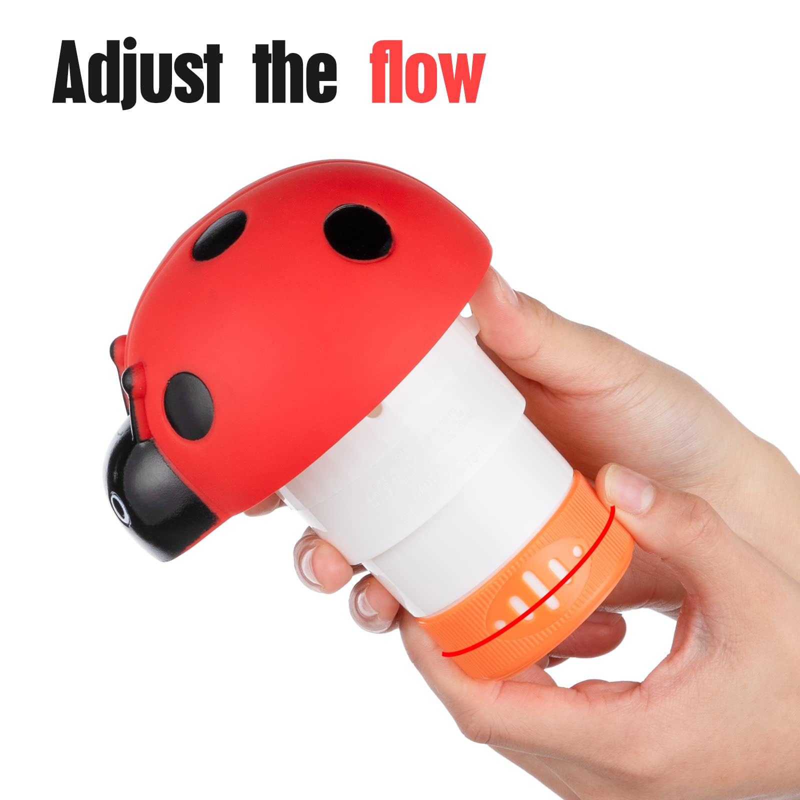 XY-WQ Ladybug floater loaded with 1" tablets for steady release.