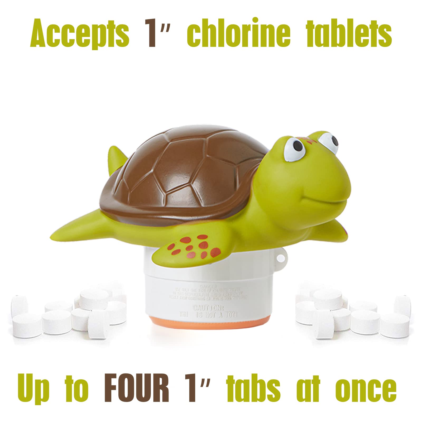 XY-WQ Turtle chlorine floater durable material close-up emphasizing sun resistance