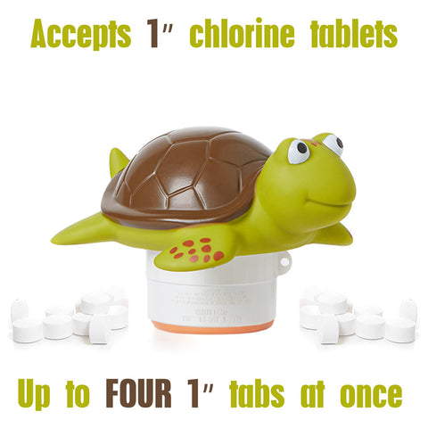 XY-WQ Turtle chlorine floater durable material close-up emphasizing sun resistance