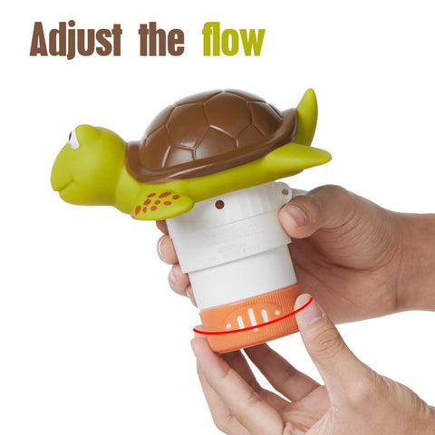XY-WQ Turtle chlorine floater holds four 1-inch tabs for easy refills