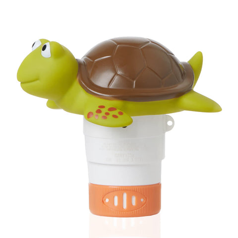 XY-WQ Turtle chlorine floater top view for playful pool decor and tablet release