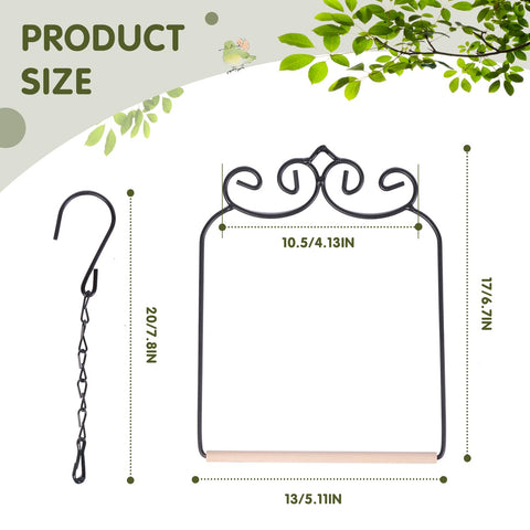 XYADX metal-frame bird perch with hanging design enhances outdoor resting spots.