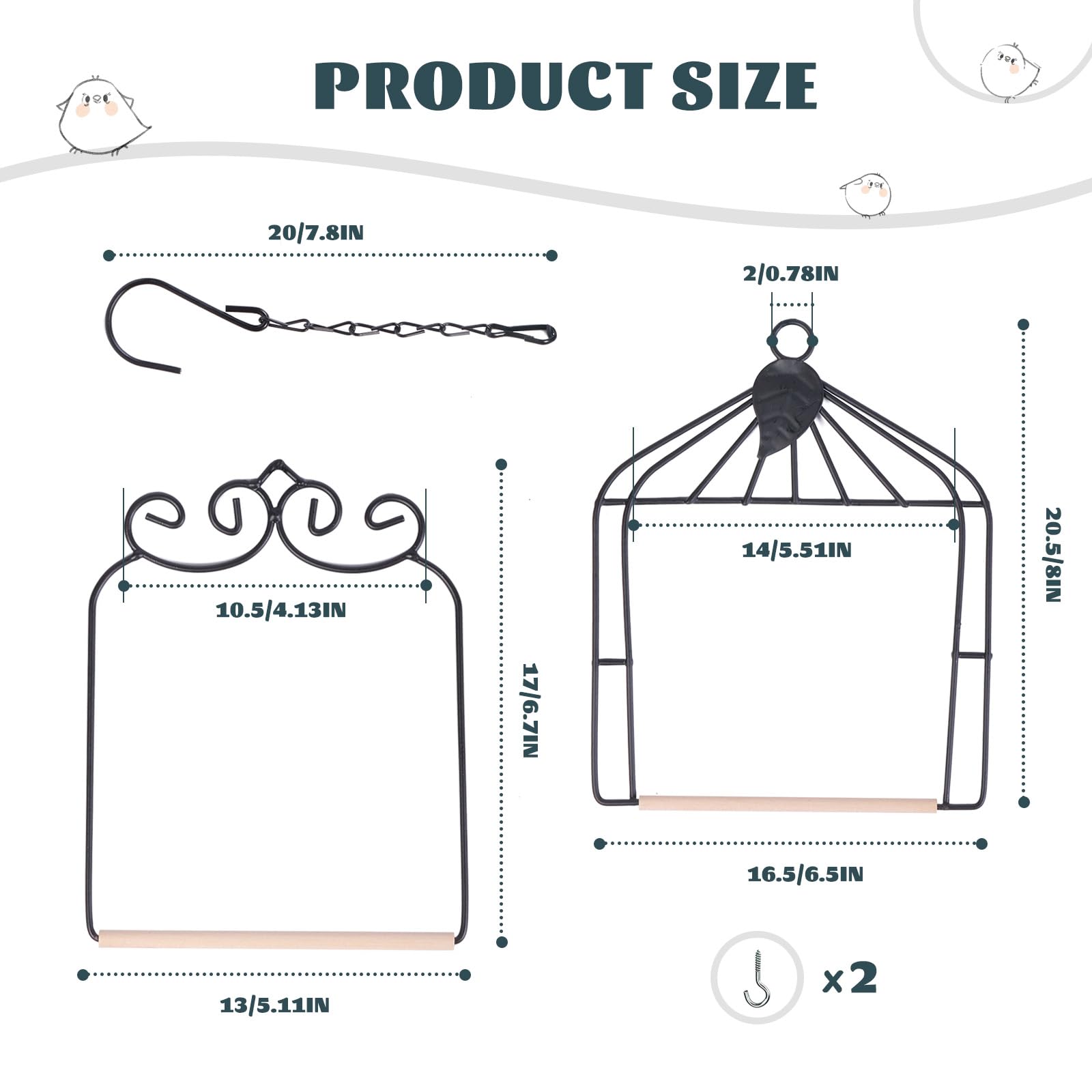 XYADX wooden dowel perch accessory in two shapes for birds