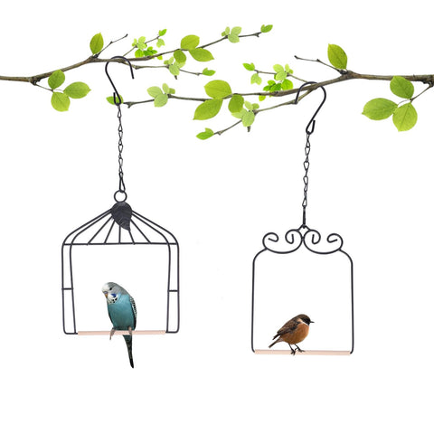 XYADX hummingbird swing with metal frame in black, ideal for garden viewing