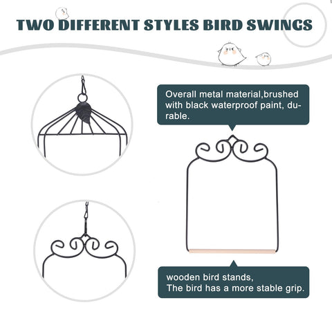 XYADX black metal frame hummingbird swing durable for outdoors