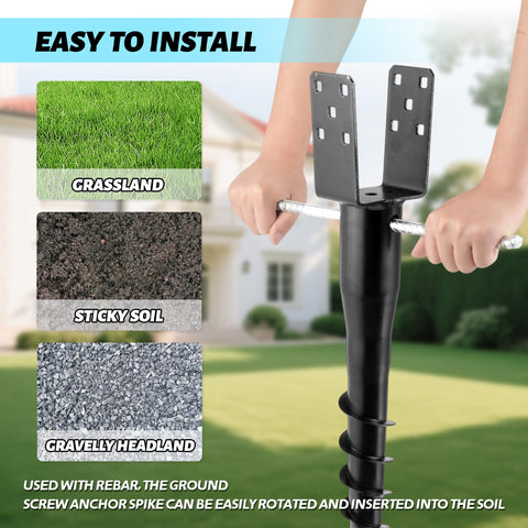 XYADX No Dig Ground Anchor and rebar tool in use for quick soil installation.