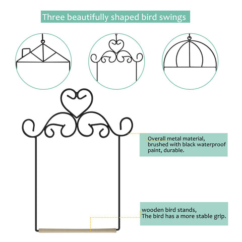 XYADX outdoor bird perch patio setup versatile hanging beside feeders.
