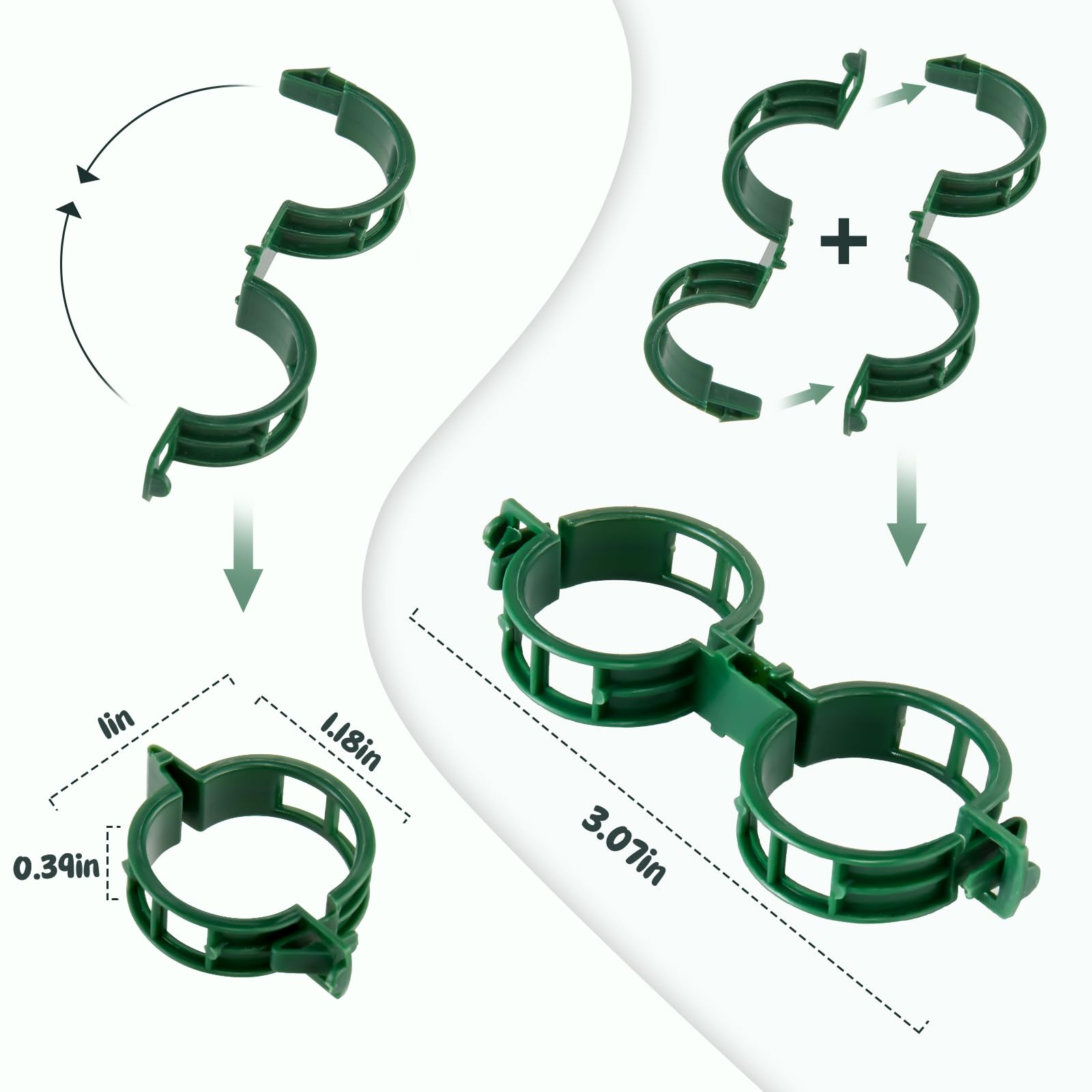 XYCING stem-wrap clips demonstrate quick, gentle fastening around plant stems