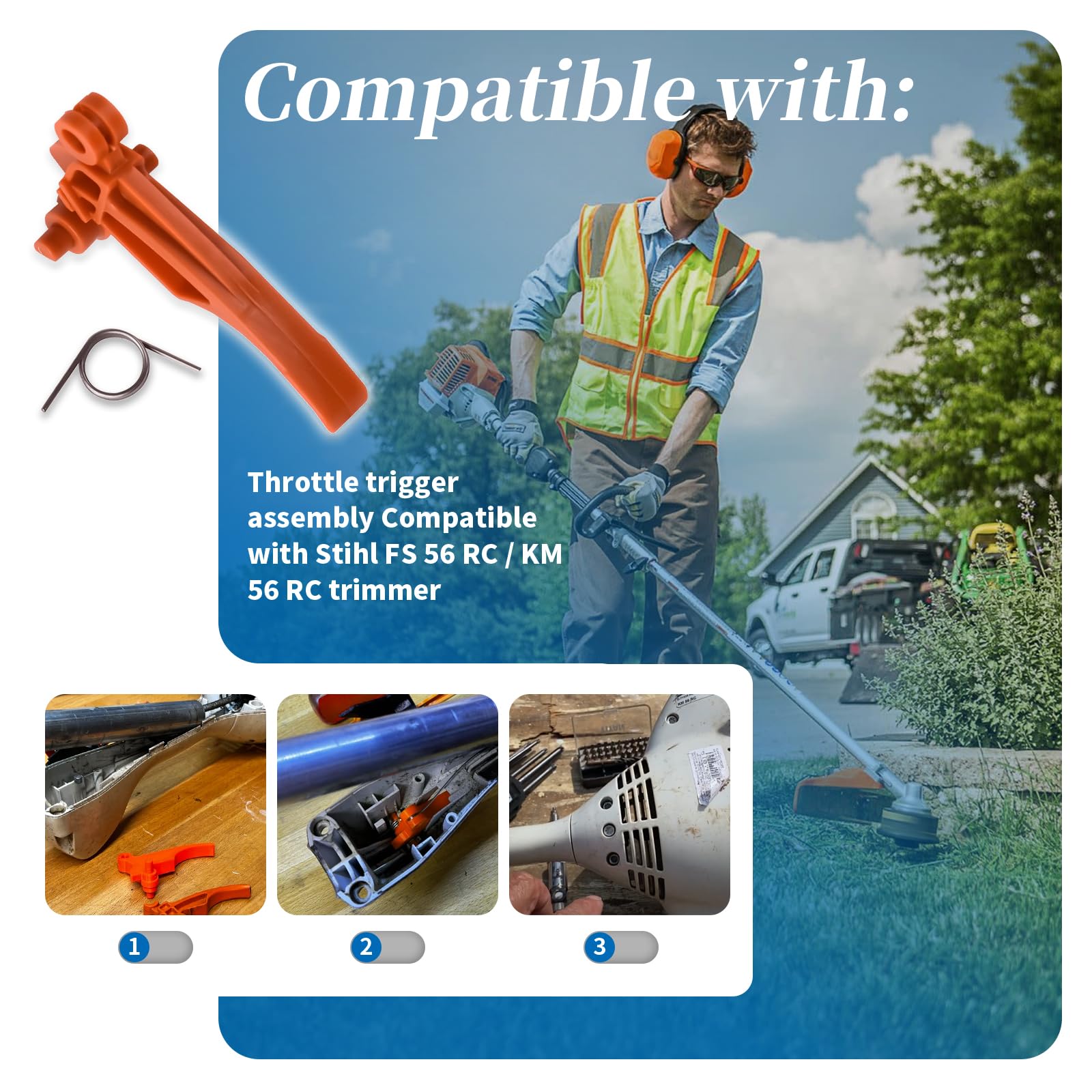 XYgdhqpt throttle trigger assembly for Stihl KM 56 RC enhances throttle precision