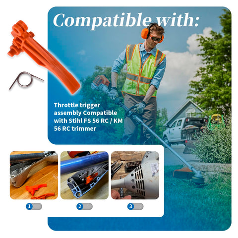 XYgdhqpt throttle trigger assembly for Stihl KM 56 RC enhances throttle precision