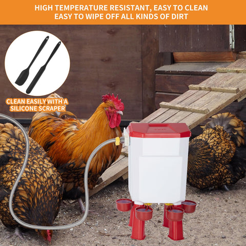 Xyingshine poultry drinker bracket stand enables placement on uneven ground.
