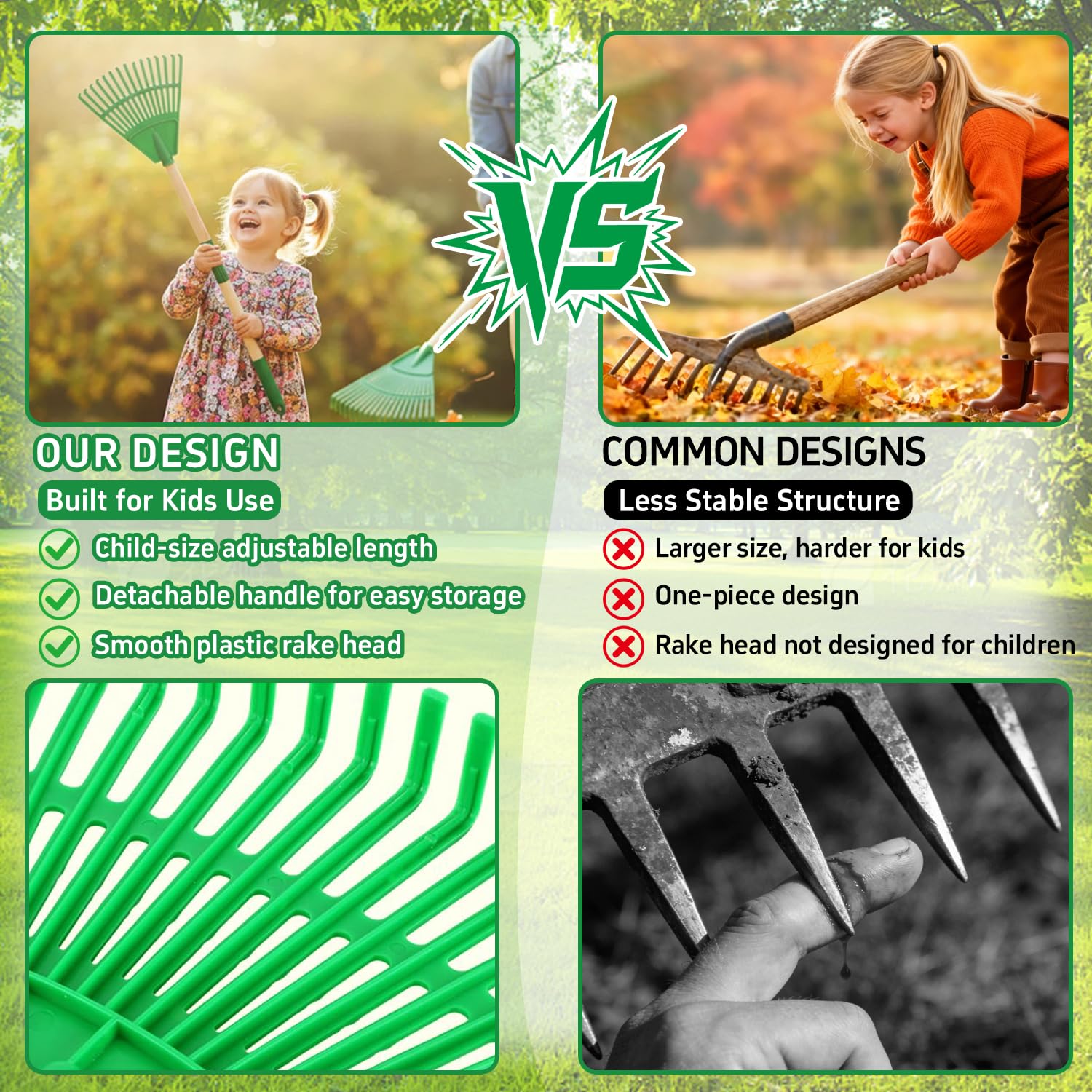 Xynzanic green outdoor gardening set ready for kids' help