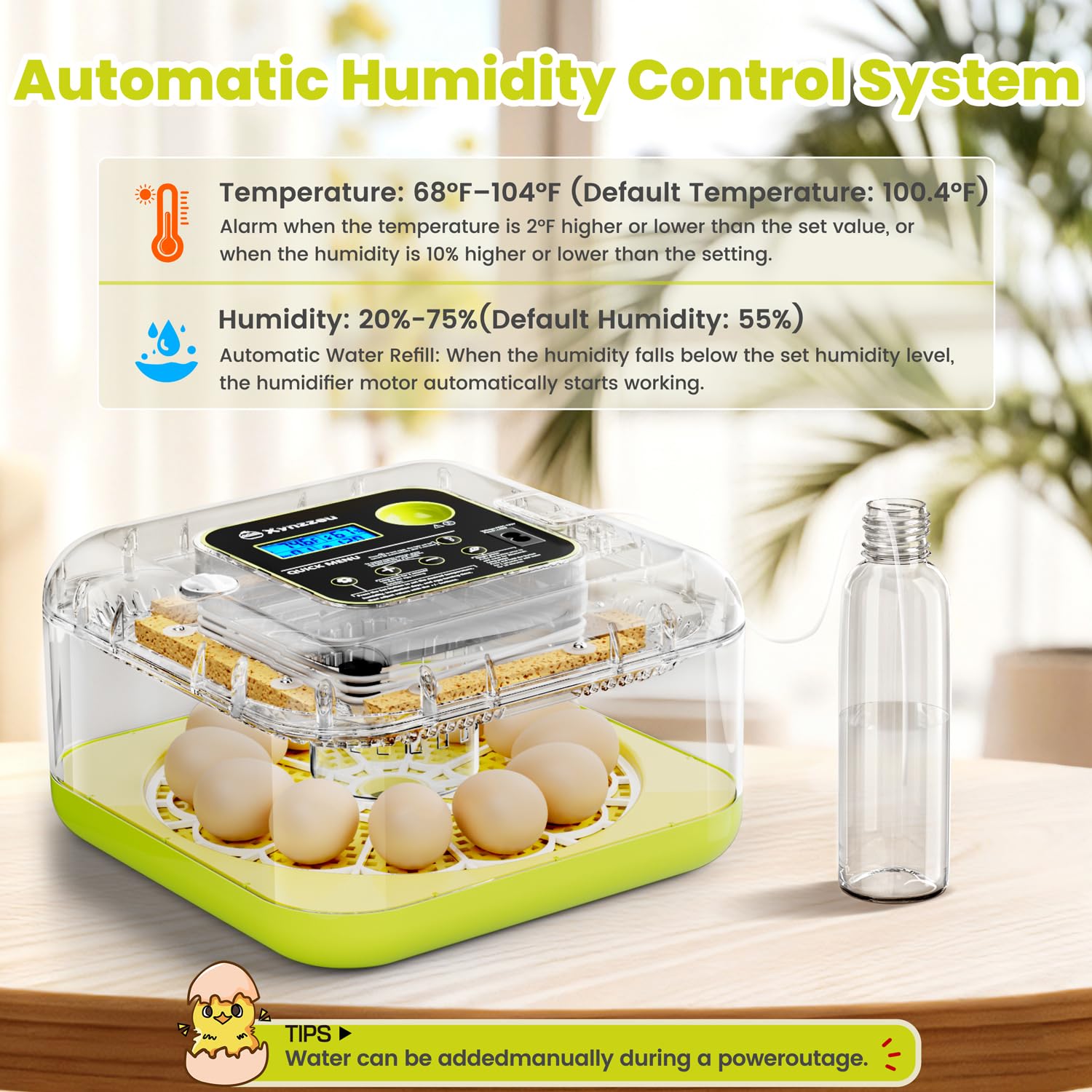 Xynzzeu temperature control panel with precise settings for reliable incubation