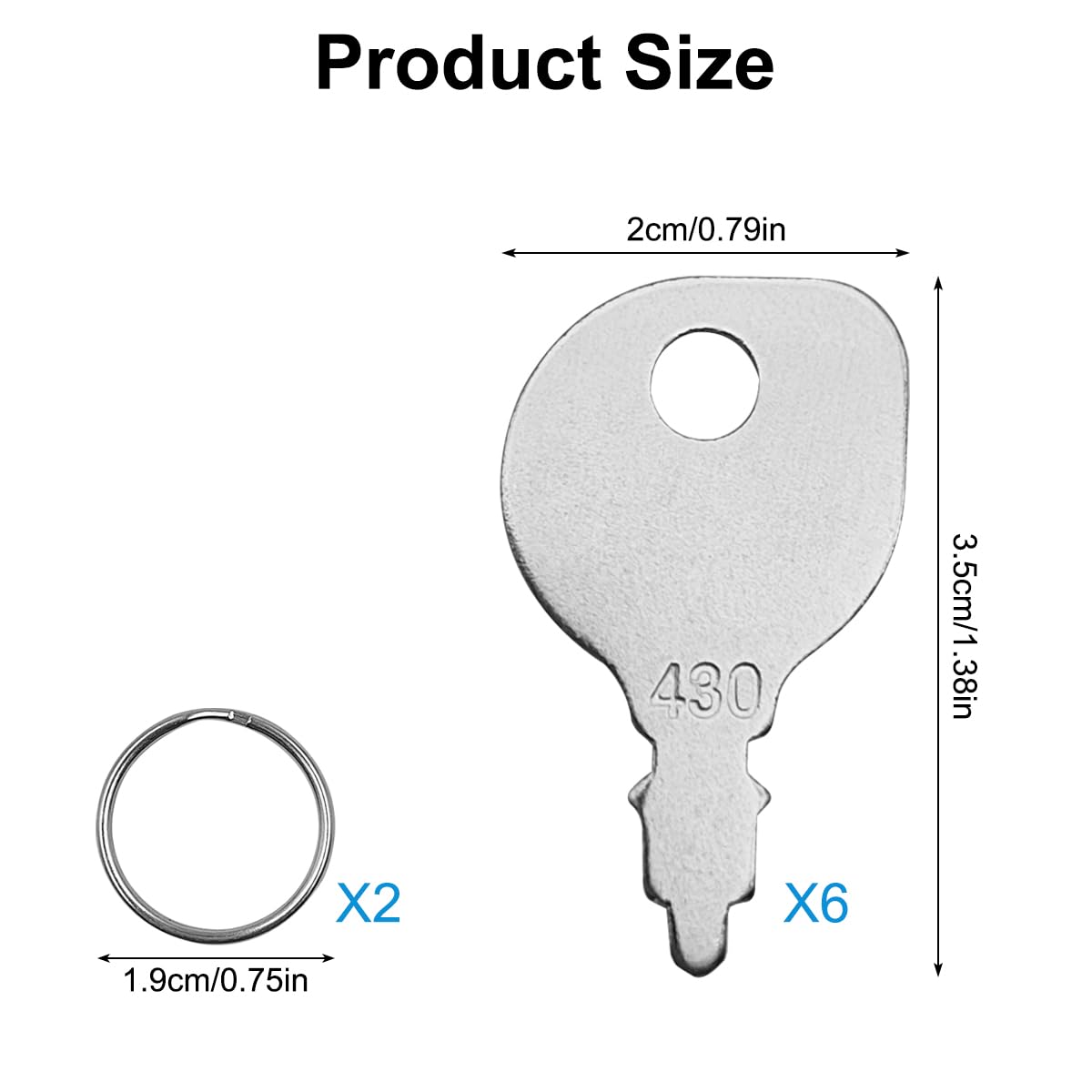 XYQMLY ignition keys with durable metal construction for outdoor use.