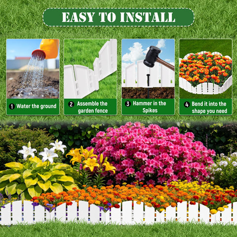 XZCYAMPF White Garden Edging curved-border installation in a curved bed