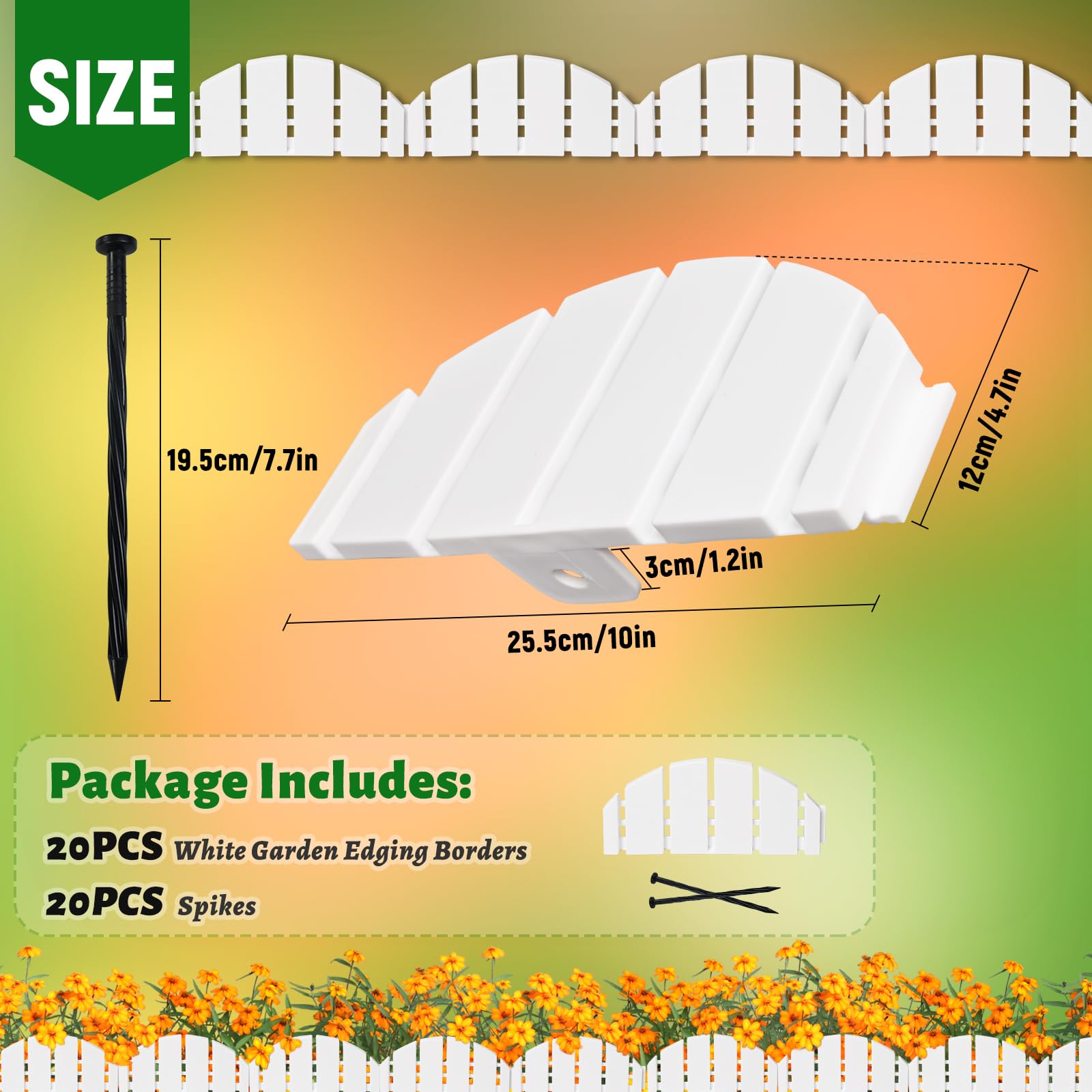 XZCYAMPF White Garden Edging flexible border adapting to lawn shape