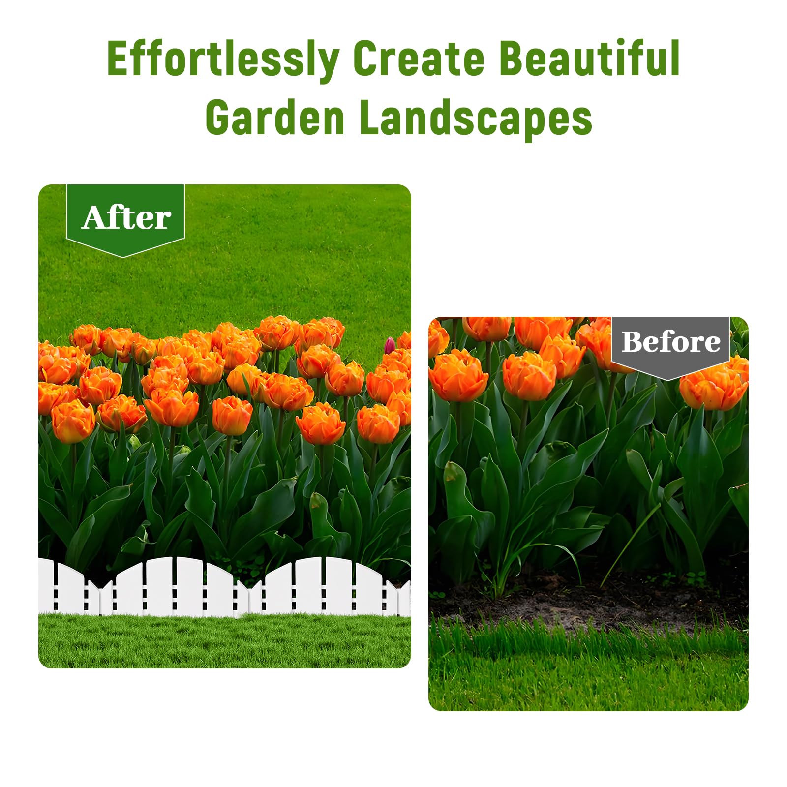 XZCYAMPF White Garden Edging weather-resistant fence in garden