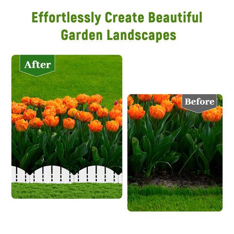 XZCYAMPF White Garden Edging weather-resistant fence in garden