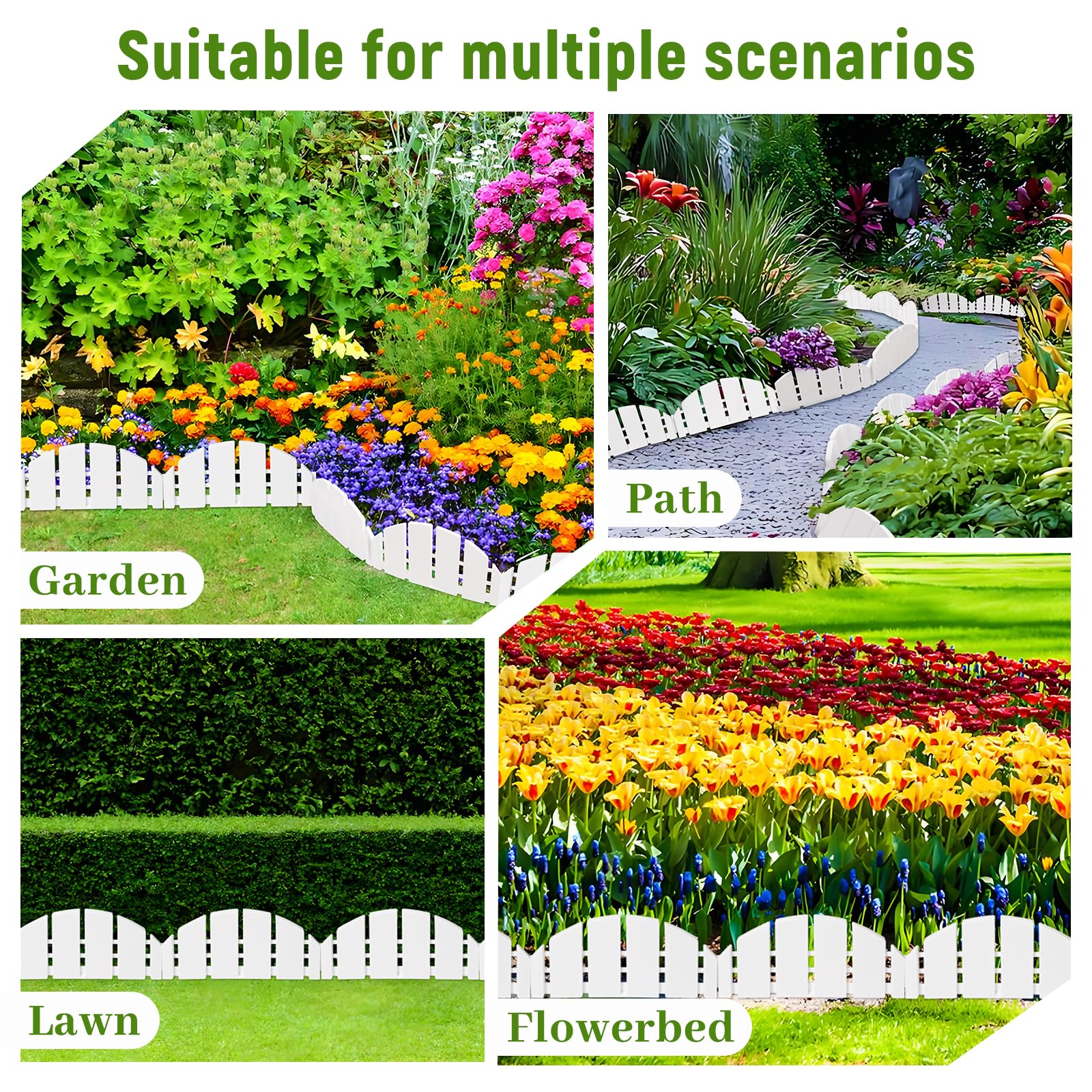 XZCYAMPF White Garden Edging white finish enhancing garden decor