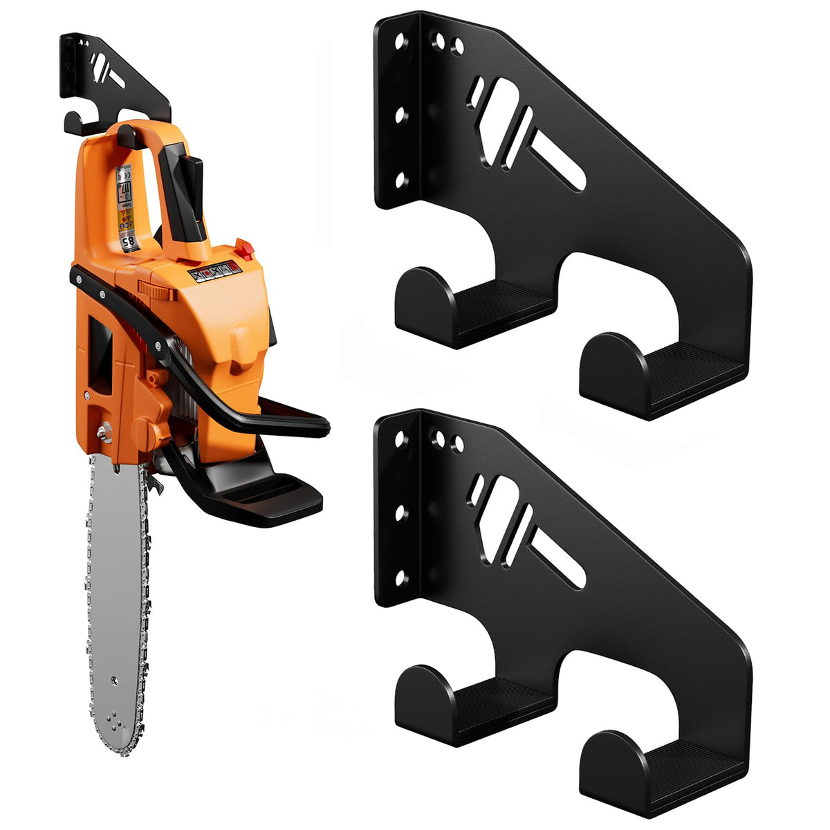 XZHXFX Chainsaw Hanger wall mount with protective pad keeps tools organized and protected.