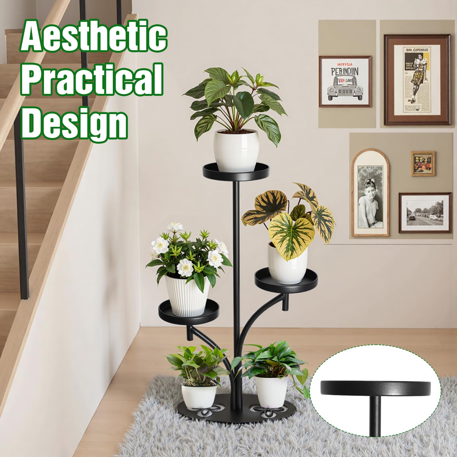 XZHXZH sturdy black metal stand protects floors and stabilizes outdoor displays.