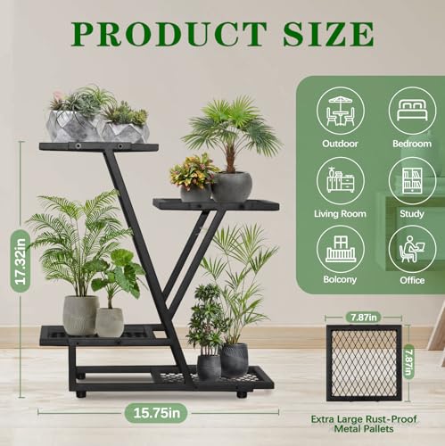 XZHXZH metal grid plant stand provides sturdy, organized plant display.