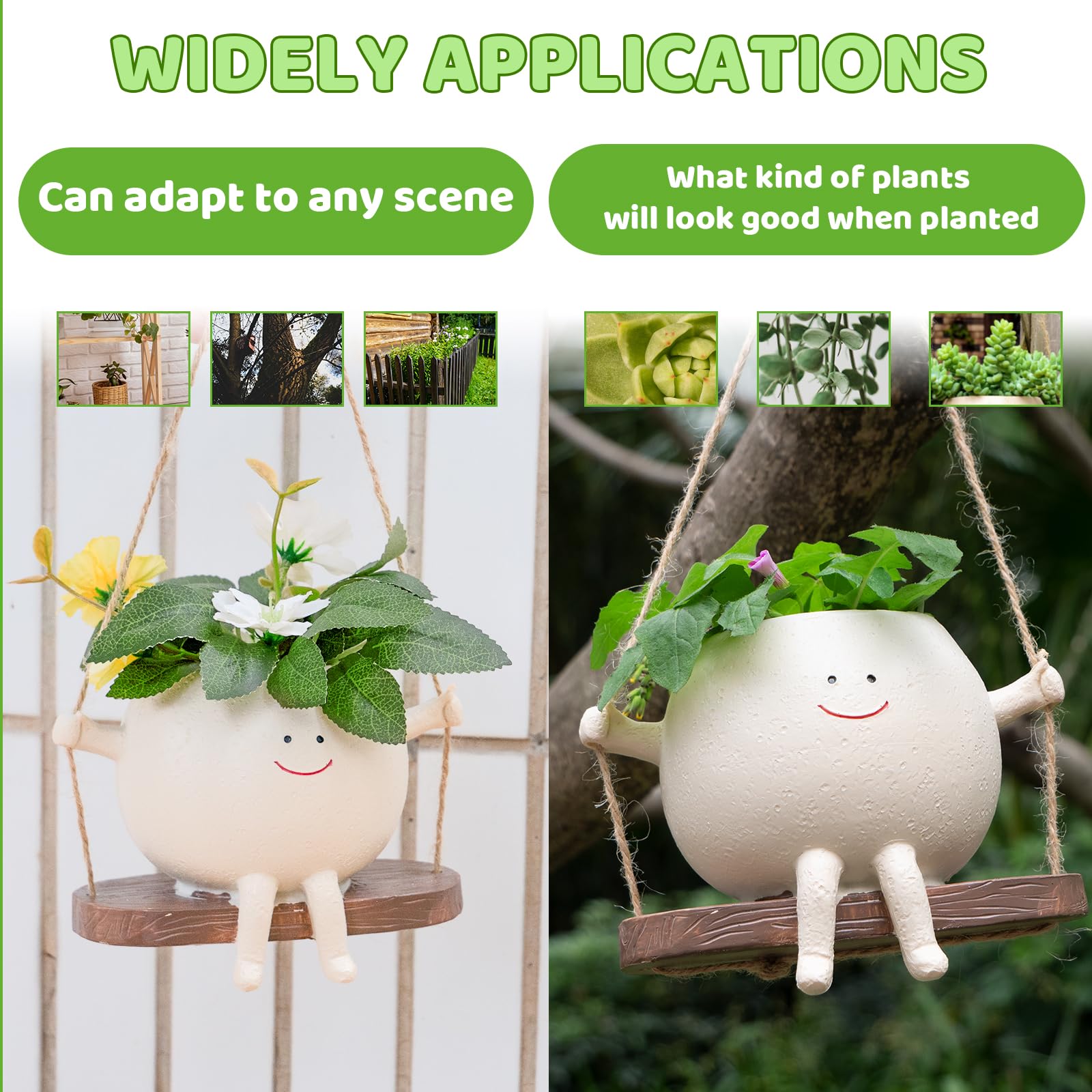 Xzunk hanging planter set in room shows space-saving indoor decor versatility.