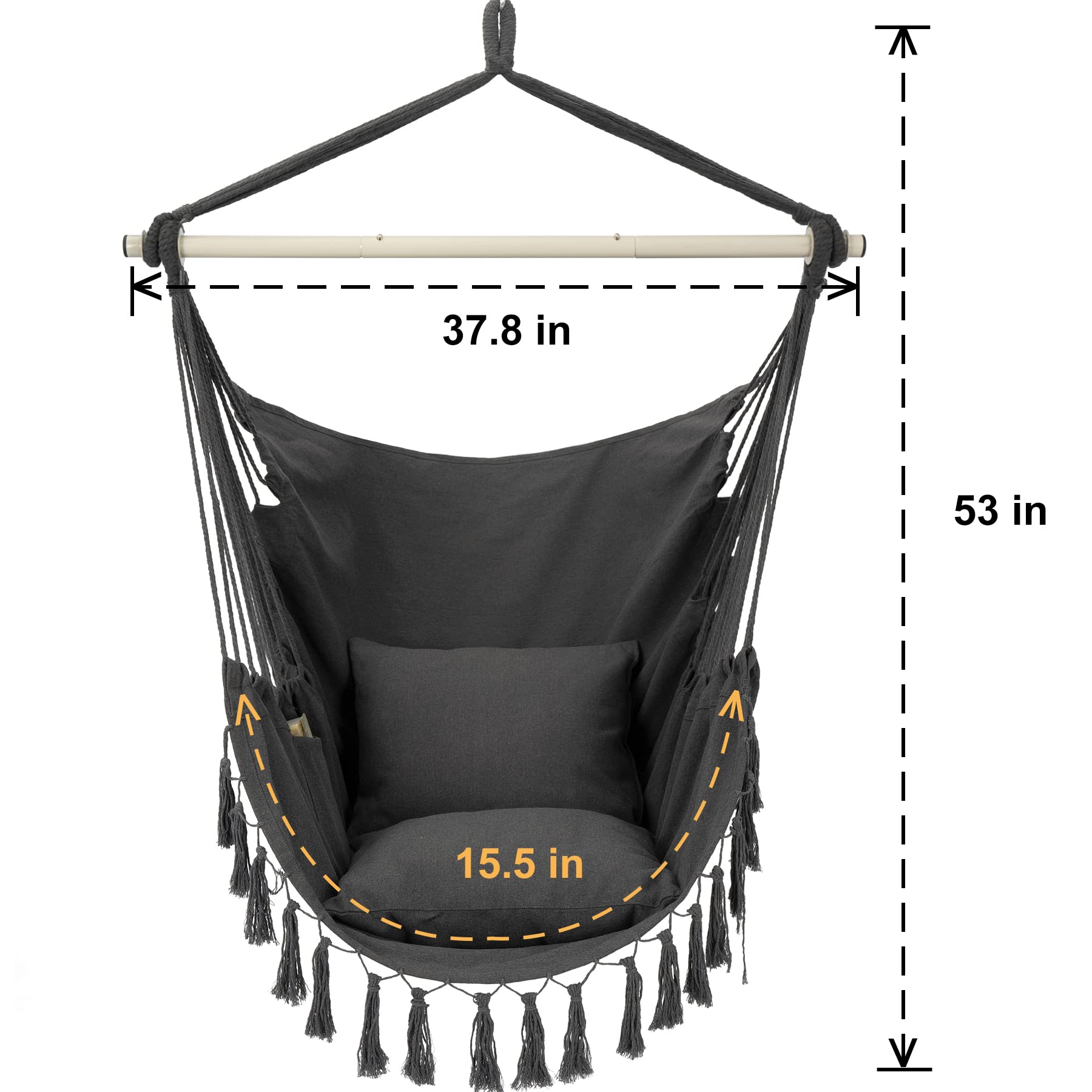 Y- STOP spreader bar and chain ensure stable hanging.