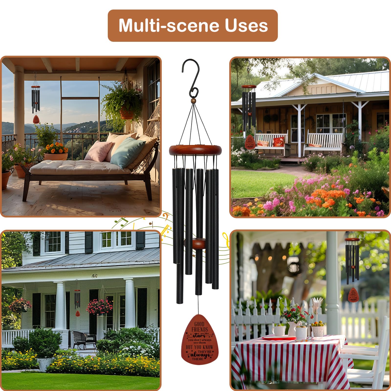 YAANUNULU anodized tubes produce deep tones in light breeze.