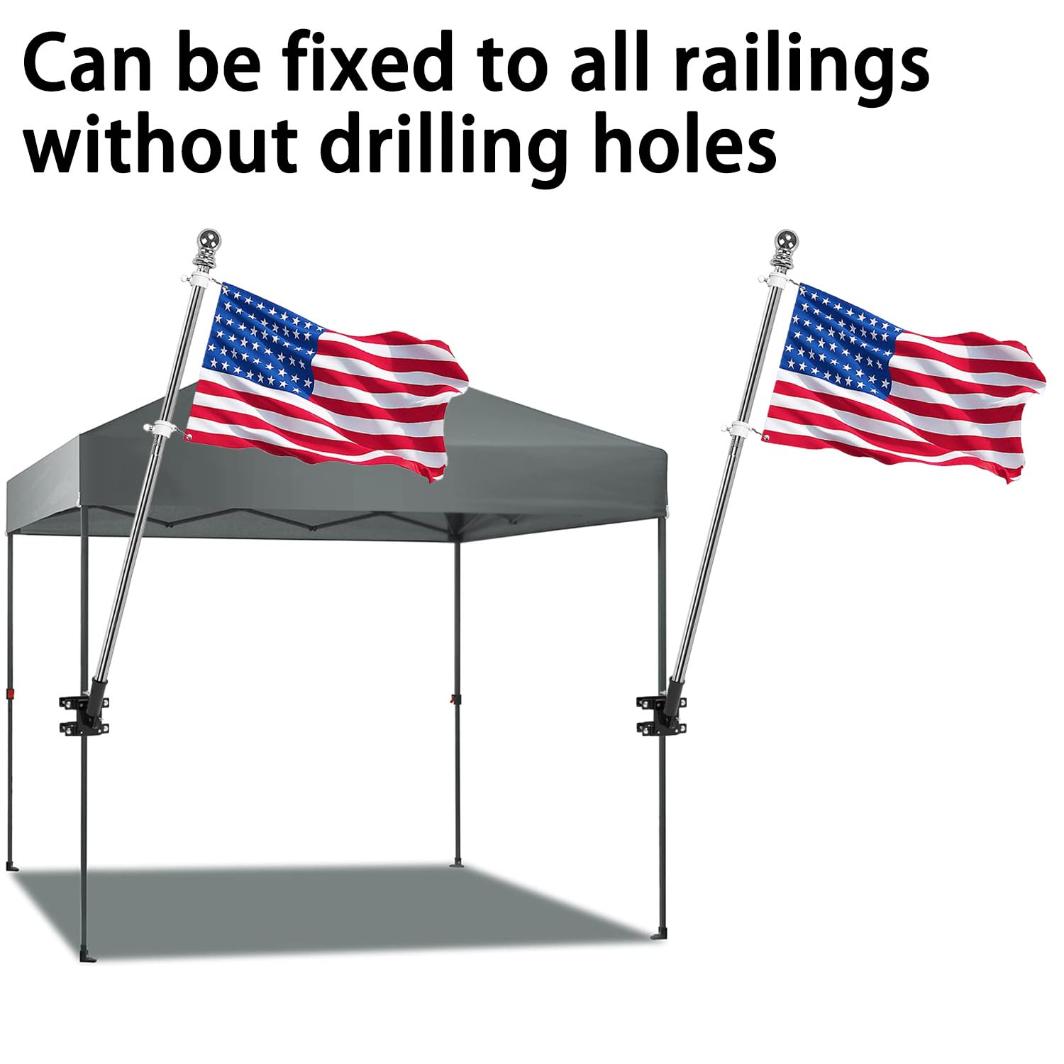 YAARHEJ no drill wall mount bracket for 1 inch flagpoles.