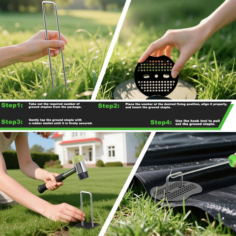 YACOO 200-pack landscape stakes ready for garden and lawn projects