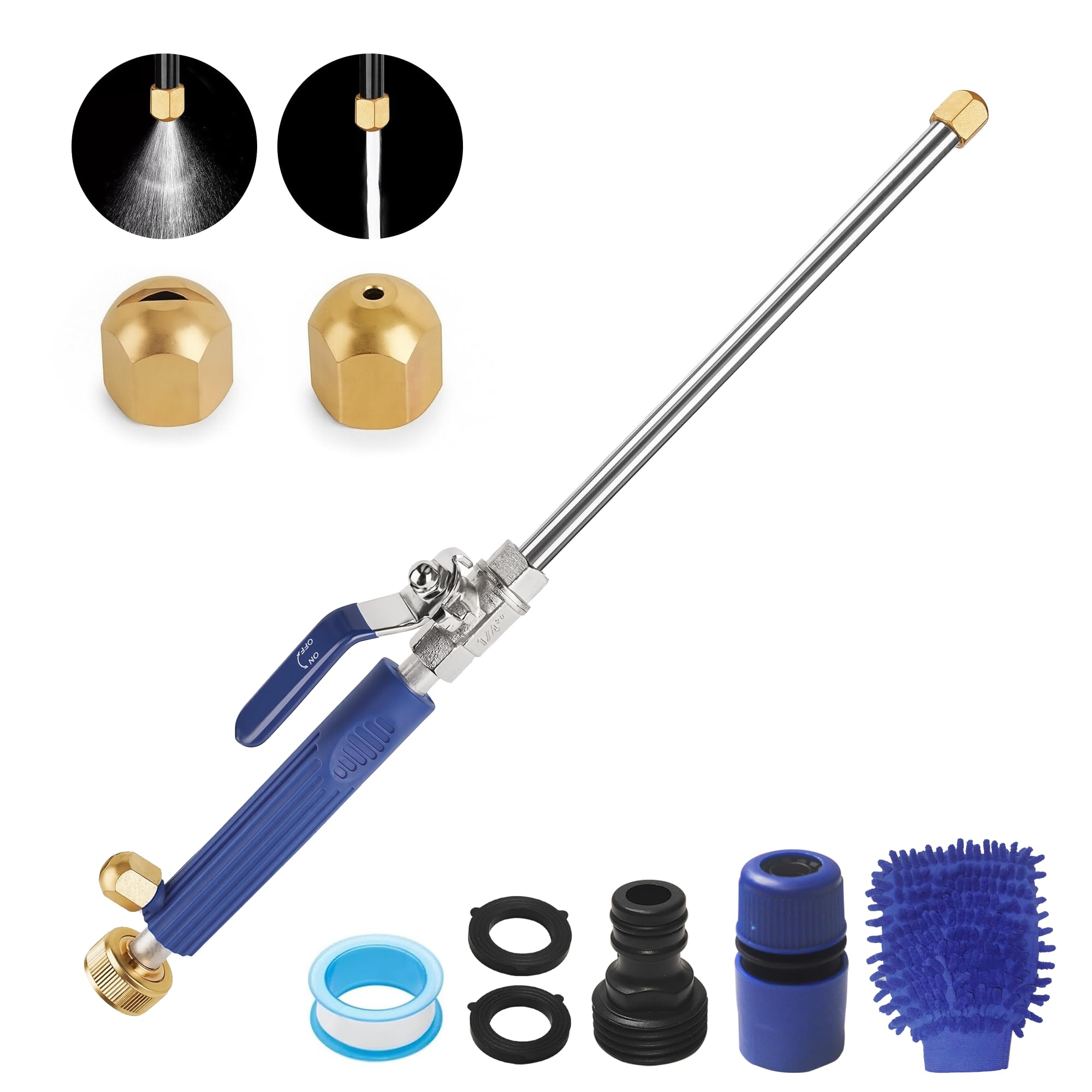 YADEZOE jet nozzle in action delivering powerful spray for outdoor cleaning