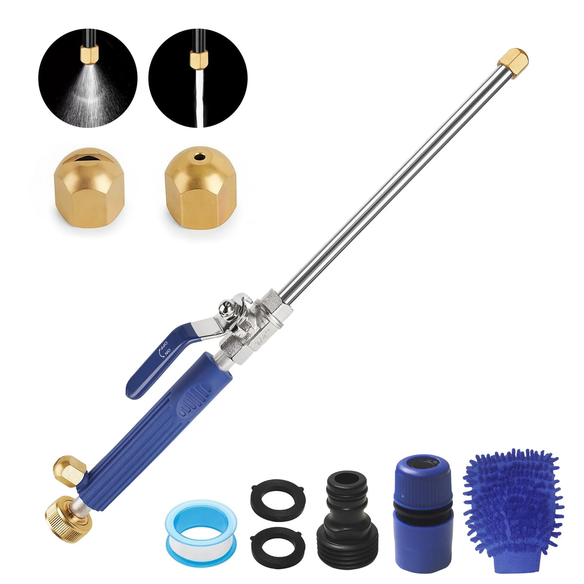 YADEZOE jet nozzle in action delivering powerful spray for outdoor cleaning