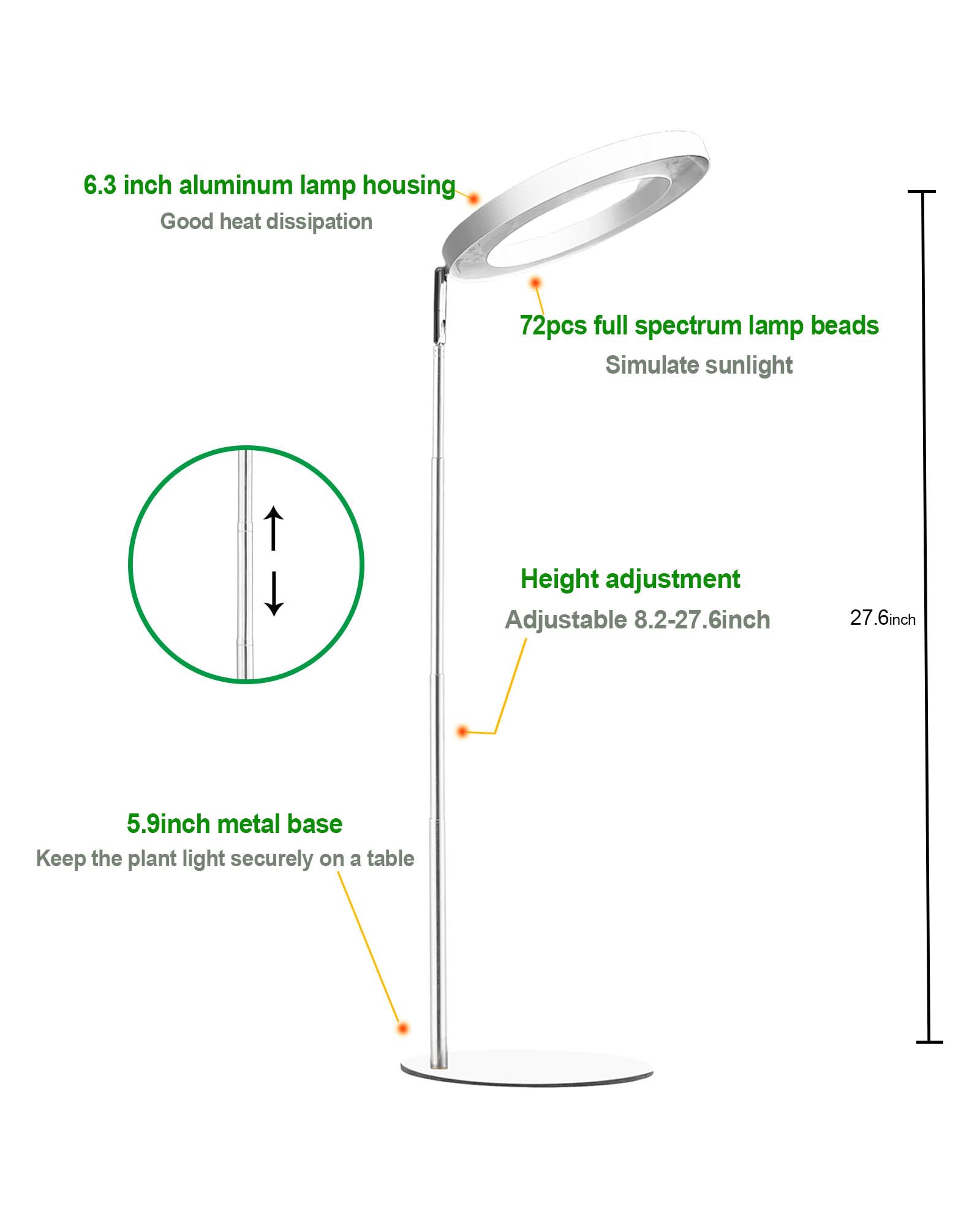 Yadoker 10-level brightness offers flexible light intensity for different plant stages.