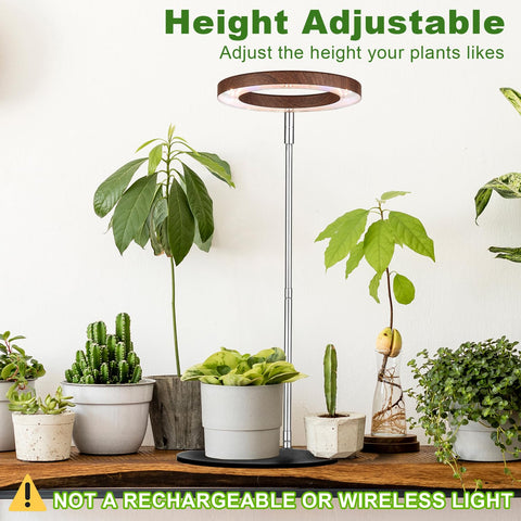 Yadoker 72 LEDs with wood-grain housing delivers full-spectrum light for thriving plants.