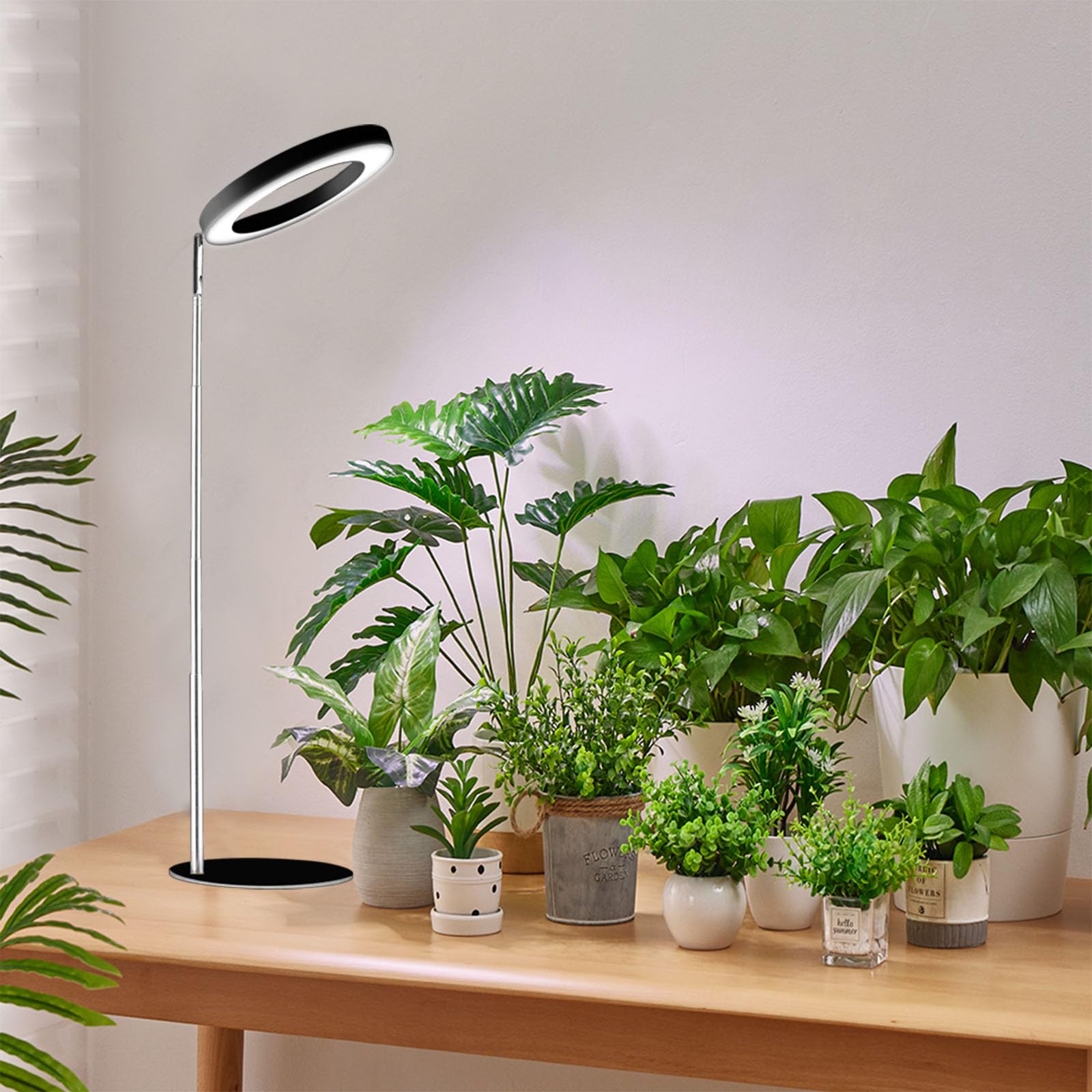 Yadoker 72-LED grow light front view for compact indoor herb lighting.