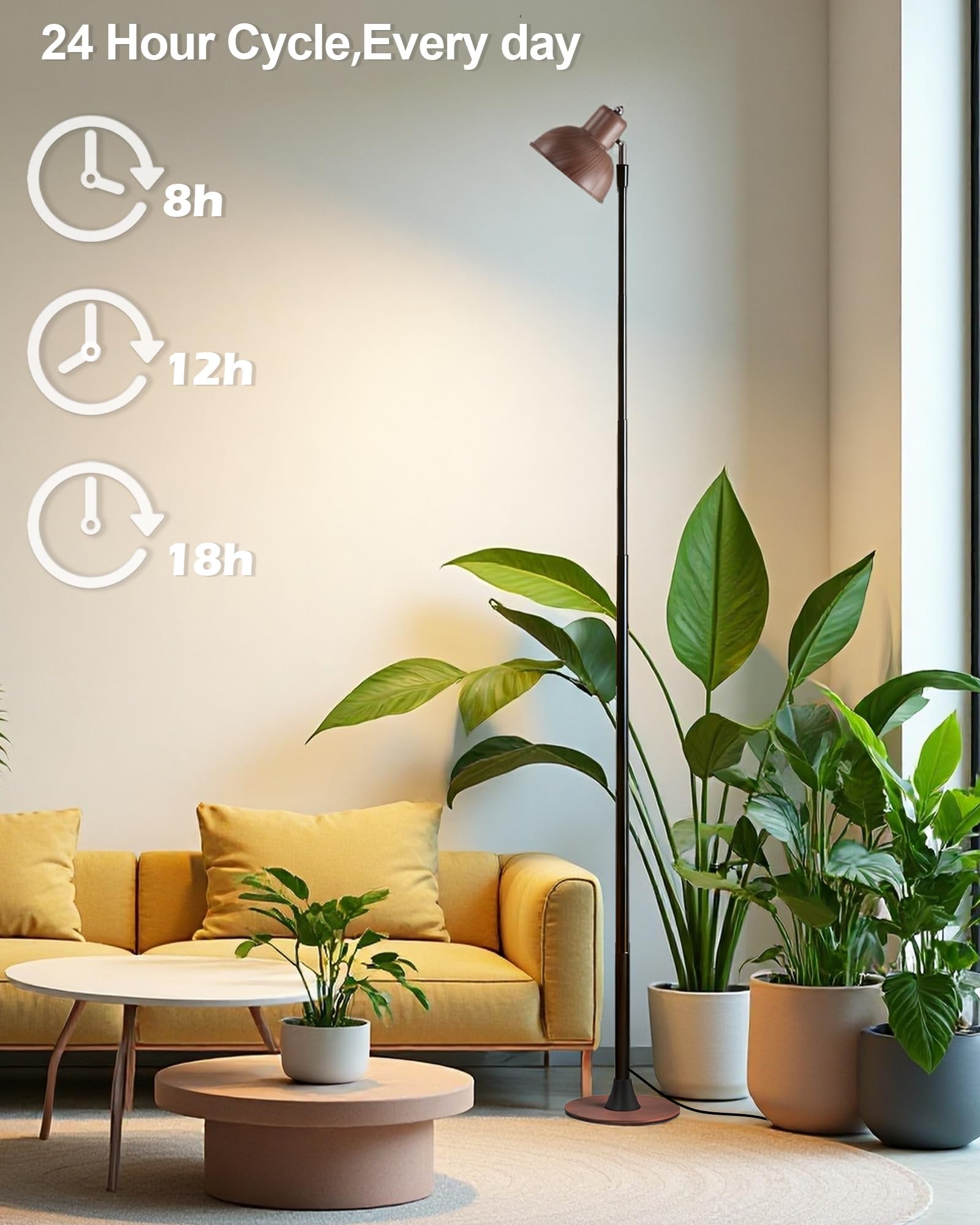 Yadoker automatic timer enables hands-free lighting cycles for consistent care.