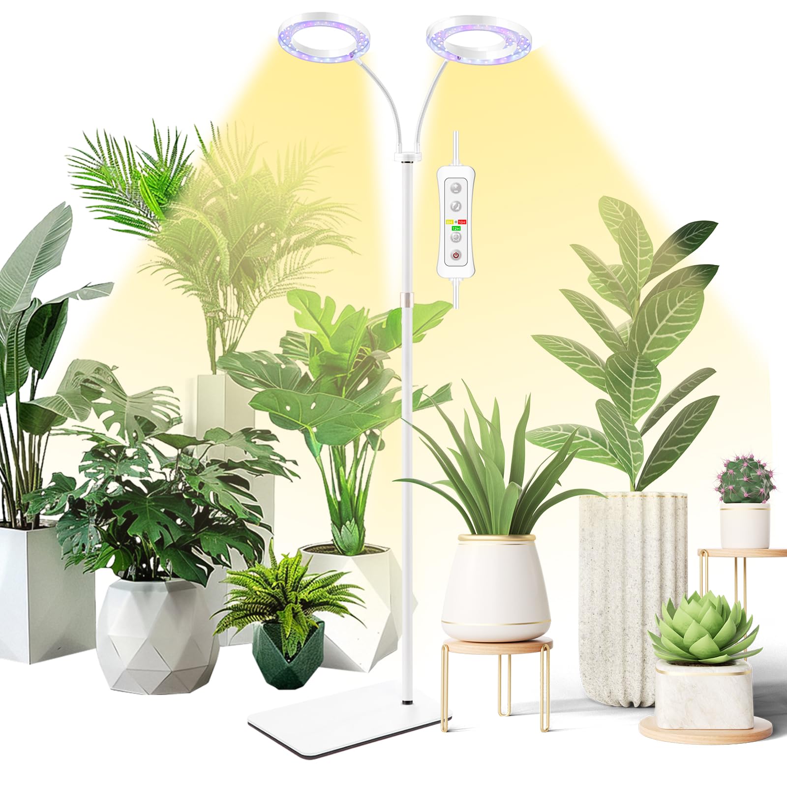 Yadoker desk grow light dual head for compact indoor gardening