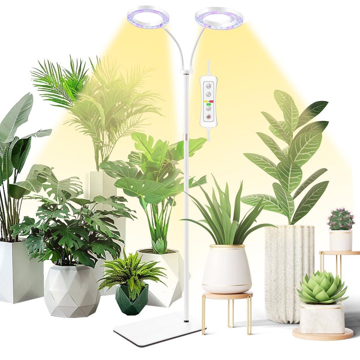 Yadoker desk grow light dual head for compact indoor gardening