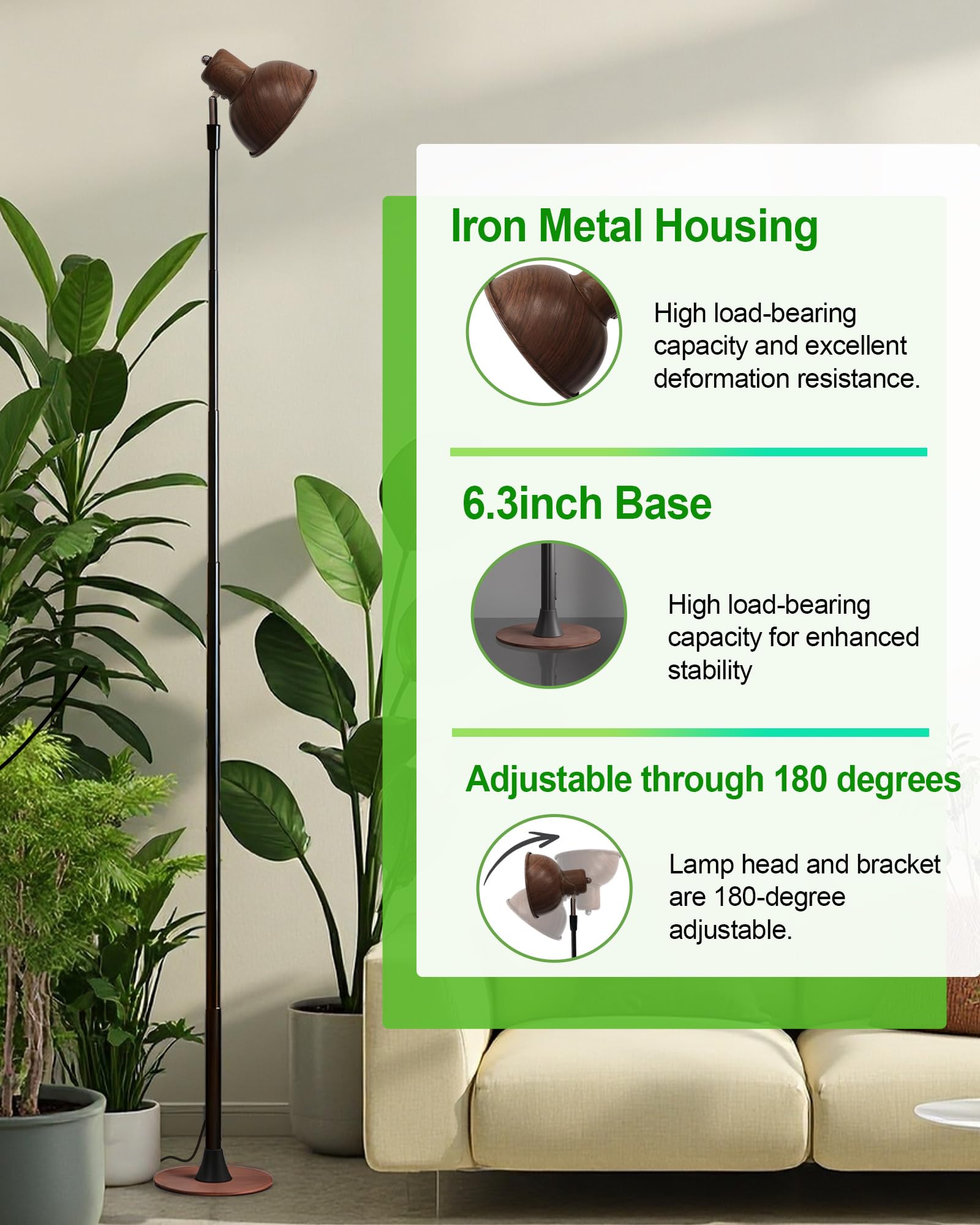 Yadoker full-spectrum LED light supports year-round plant health and vibrant foliage.