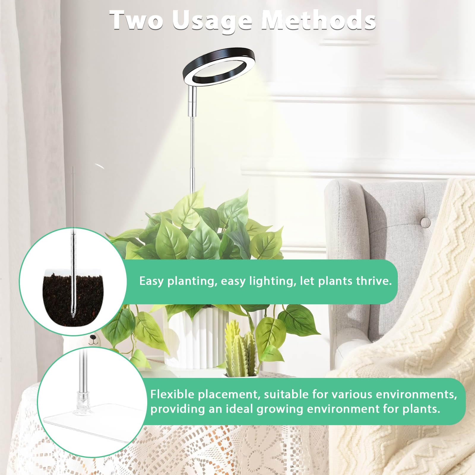 Yadoker Grow Light with automatic timer for consistent indoor lighting.